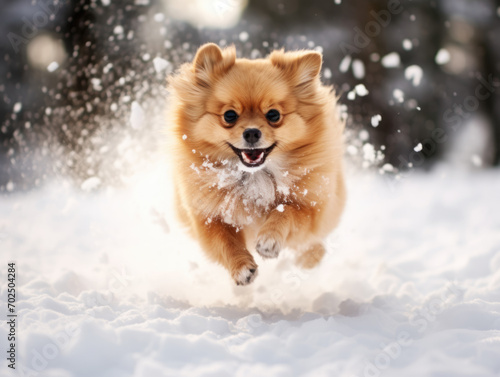 Winter Joy: Portrait of a Running Dog © Bela