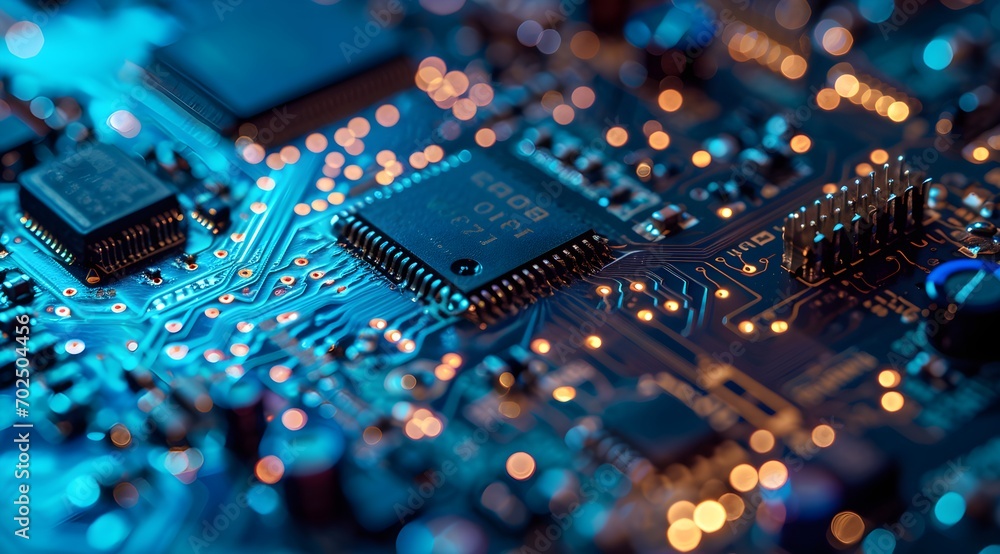 Obraz premium Circuitry Symphony Electronic Pattern Background