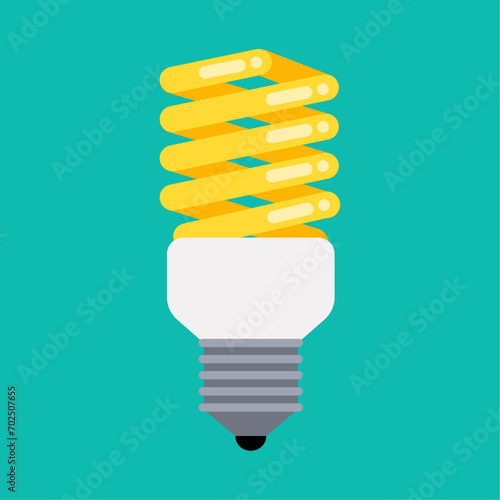 Isolated fluorescent light bulb vector illustration graphic