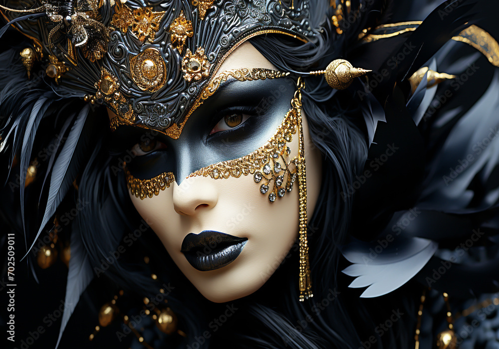 Venetian carnival mask. Tradition and glamour. AI generated Venetian carnival mask. Tradition and glamour. AI generated