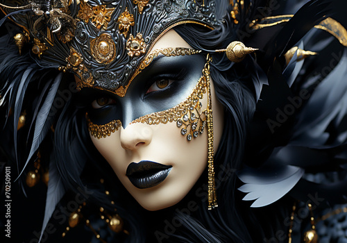 Venetian carnival mask. Tradition and glamour. AI generated