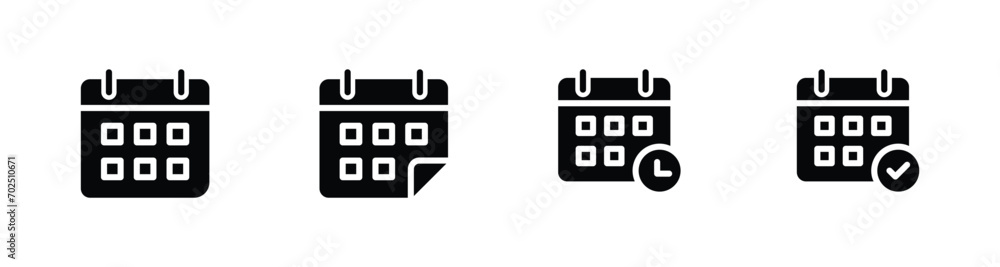 Calendar vector icon. Set of calendar sign and symbols vector illustration Calendar vector icon. Set of calendar sign and symbols vector illustration
