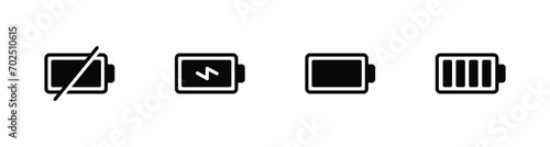 Battery icon set vector illustration