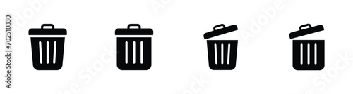 trash can icon set, Trash bin icon, Delete icon vector illustration