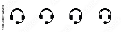 Headphone icon set vector illustration for web, ui, and mobile apps