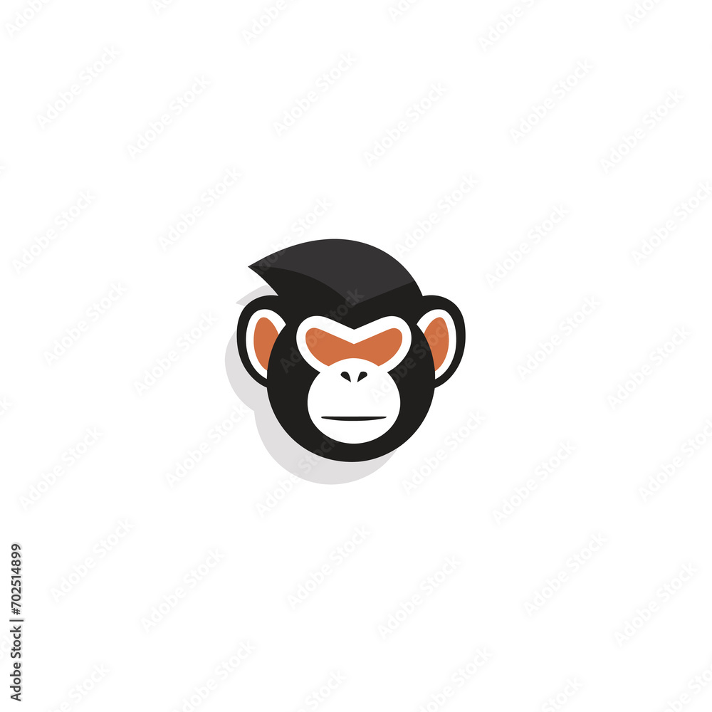 Chimpanzee logo design vector template. Monkey logo design.