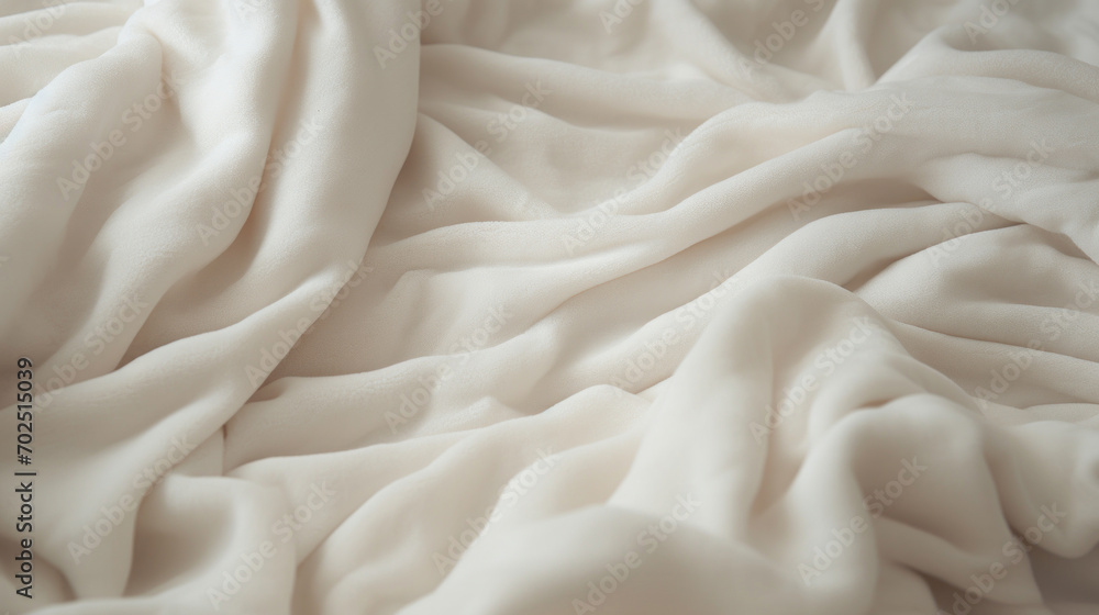 Close-up view of a soft textured white fabric, highlighting its delicate folds and elegant simplicity. Close-up view of a soft textured white fabric, highlighting its delicate folds and elegant simplicity.