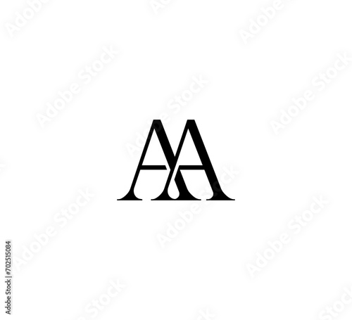 Initial Letter Logo. Logotype design. Simple Luxury Black Flat Vector AA