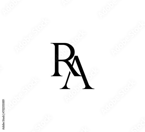 Initial Letter Logo. Logotype design. Simple Luxury Black Flat Vector RA