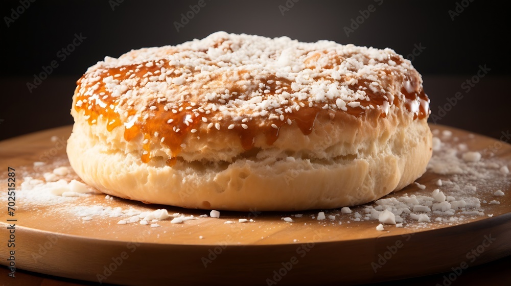 Biscuit isolated on white. Biscuits are sprinkled with sugar. Crispy soft baked goods. Soft focus : Generative AI Biscuit isolated on white. Biscuits are sprinkled with sugar. Crispy soft baked goods. Soft focus : Generative AI