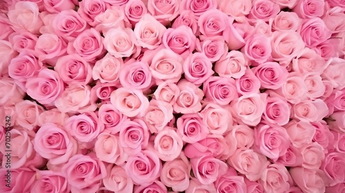 Pink Roses backdrop for wedding party and Valentine's day. Colorful flowers background and texture. : Generative AI