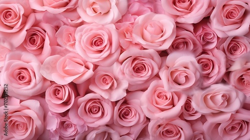 Pink Roses backdrop for wedding party and Valentine's day. Colorful flowers background and texture. : Generative AI