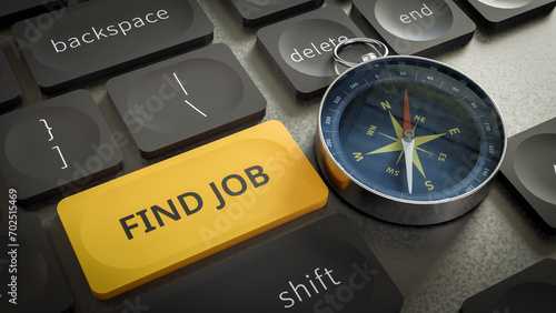 Фотография Concept background of searching in various directions to find a job, 3d renderin