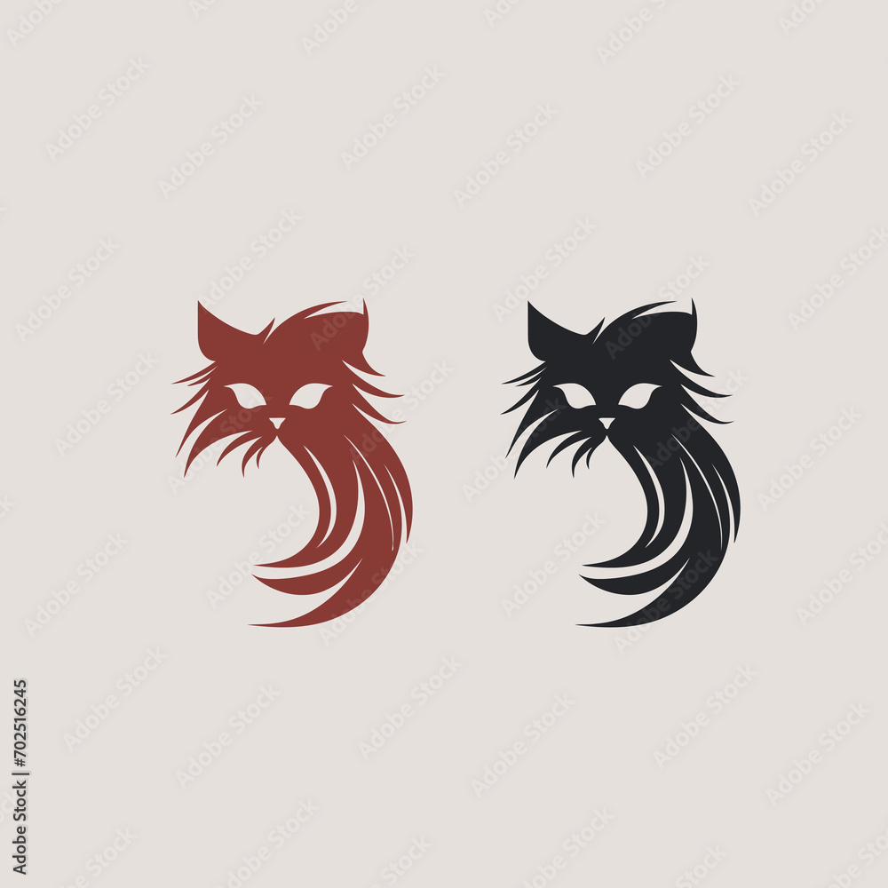 Cute cat logo template vector icon illustration design. Pet logo concept