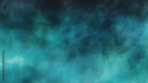 Hand painted watercolor background. Black blue green abstract art background. Dark turquiose aquarelle background with copy space for design. : Generative AI