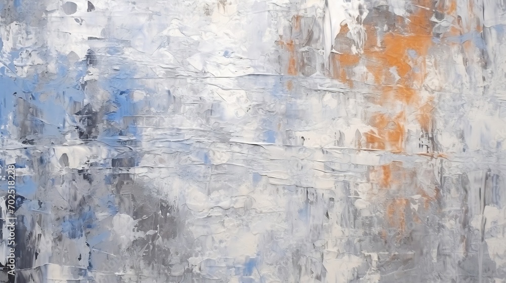 Creative abstract hand painted background, wallpaper, texture, closeup. Fragment of liquid acrylic painting in gray, beige and blue on canvas. Modern Art. : Generative AI