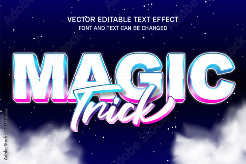 magic trick colorful typography 3d editable text effect style lettering template design background photo