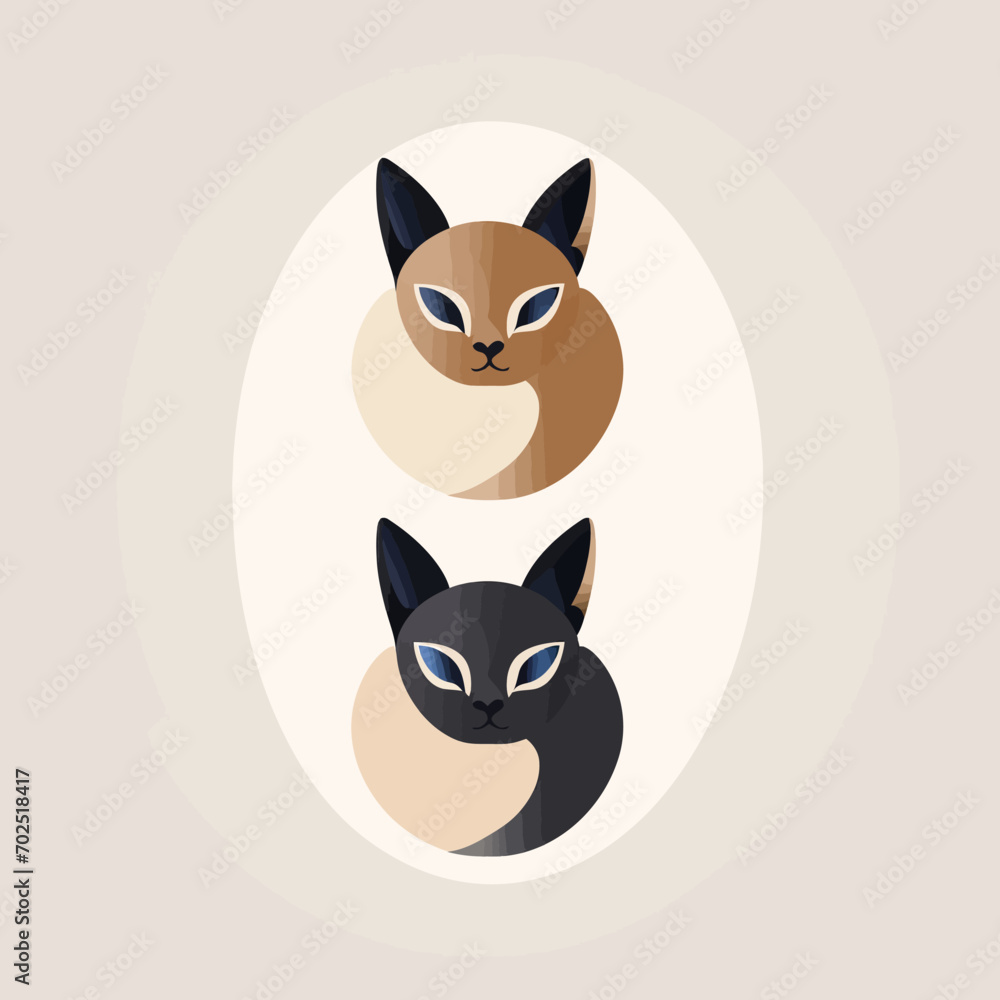 cat head logo vector icon illustration design template