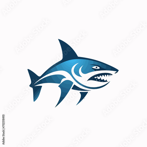 Shark logo design template. Creative vector symbol of fishing sport.