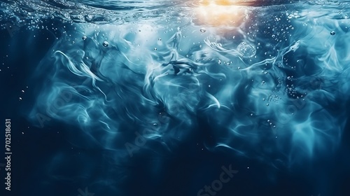 An abstract background of seawater flow under light exposure : Generative AI