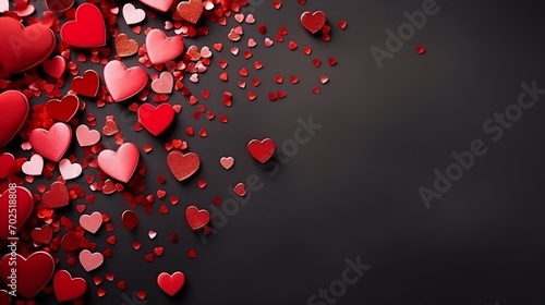 Valentines Day background with hearts : Generative AI photo