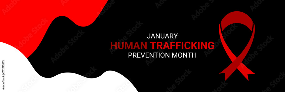 Vetor do Stock: National Slavery and human trafficking prevention month ...