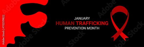 National Slavery and human trafficking prevention month is observed every year in January, to raising awareness about the different forms of human trafficking, also known as modern slavery. vector