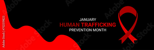 National Slavery and human trafficking prevention month is observed every year in January, to raising awareness about the different forms of human trafficking, also known as modern slavery. vector photo
