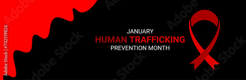 National Slavery and human trafficking prevention month is observed every year in January, to raising awareness about the different forms of human trafficking, also known as modern slavery. vector