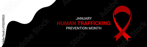National Slavery and human trafficking prevention month is observed every year in January, to raising awareness about the different forms of human trafficking, also known as modern slavery. vector