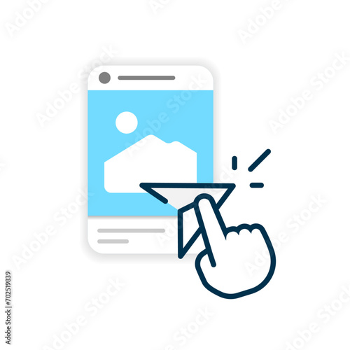 share social media post or page concept illustration flat design vector. simple modern graphic element for landing page, infographic, icon