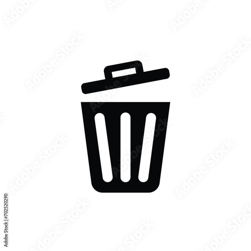 Trash can icon, the icon design is all black and perfect for your design needs
