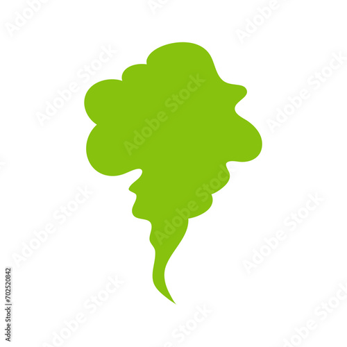 Smelling green cartoon smoke or fart cloud