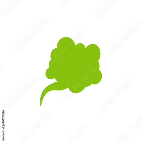 Smelling green cartoon smoke or fart cloud photo
