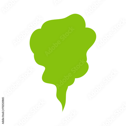 Smelling green cartoon smoke or fart cloud