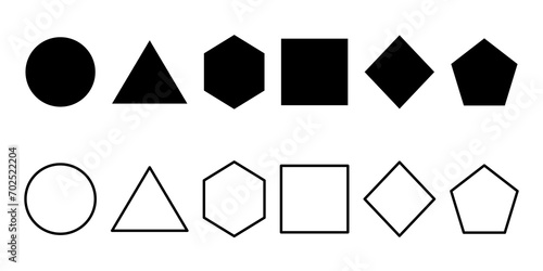 Collection of simple basic geometric figures photo