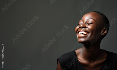 African black woman happy smiling	