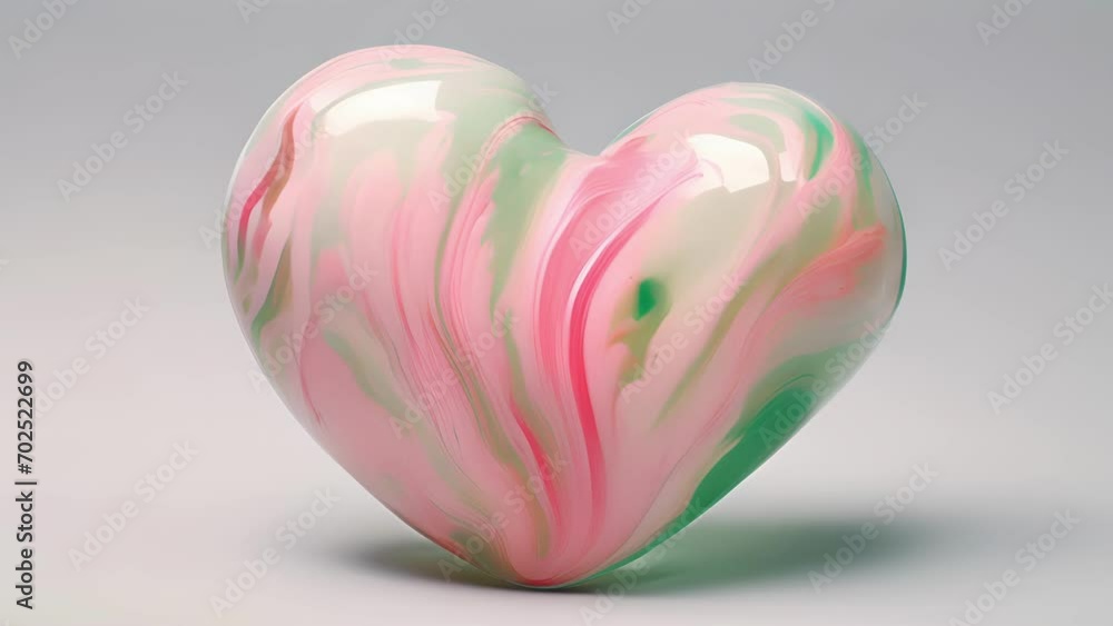 A delicate heart in shades of mint green and rose pink, perfectly imperfect with its fluid art patterns and organic, freeflowing shapes. A delicate heart in shades of mint green and rose pink, perfectly imperfect with its fluid art patterns and organic, freeflowing shapes.