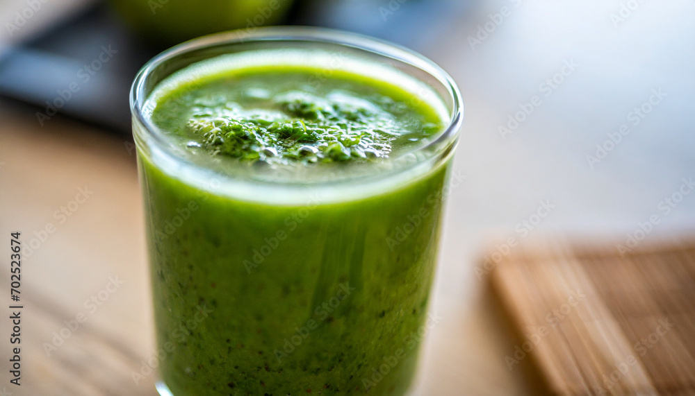 Fresh green smoothie in glass, ideal morning detox drink, healthy lifestyle concept, vibrant colors, nutritious beverage Fresh green smoothie in glass, ideal morning detox drink, healthy lifestyle concept, vibrant colors, nutritious beverage
