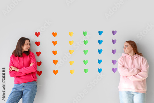Young lesbian couple and ra...