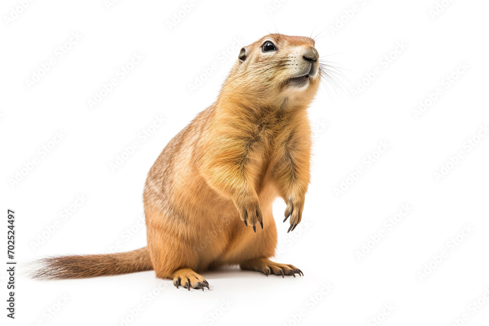 Image of prairie dog on white background. Mammals, Wildlife Animals, Illustration, Generative AI. Image of prairie dog on white background. Mammals, Wildlife Animals, Illustration, Generative AI.