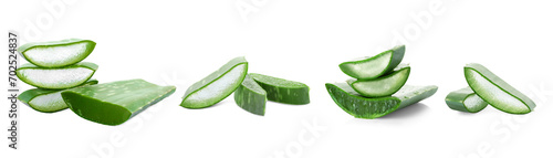 Wallpaper Mural Sliced aloe vera leaf isolated on white Torontodigital.ca