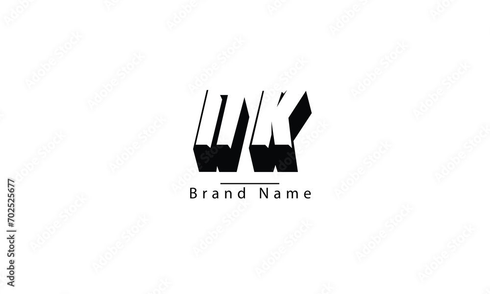Obraz premium NK KN N K abstract vector logo monogram template