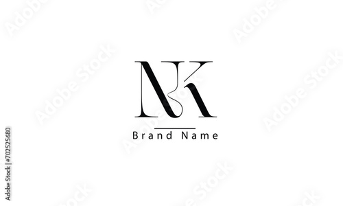NK KN N K abstract vector logo monogram template