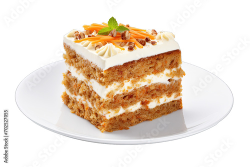 Carrot cake Isolated on transparent background