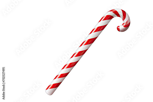 Christmas candy cane isolated on transparent background