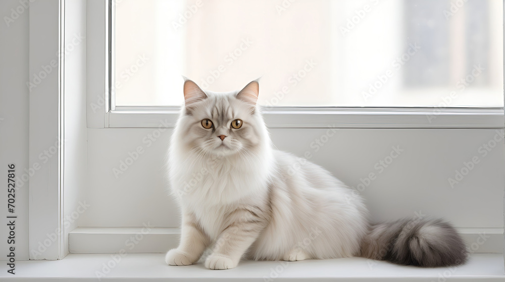 image of a cute cat seated on a windowsill image of a cute cat seated on a windowsill
