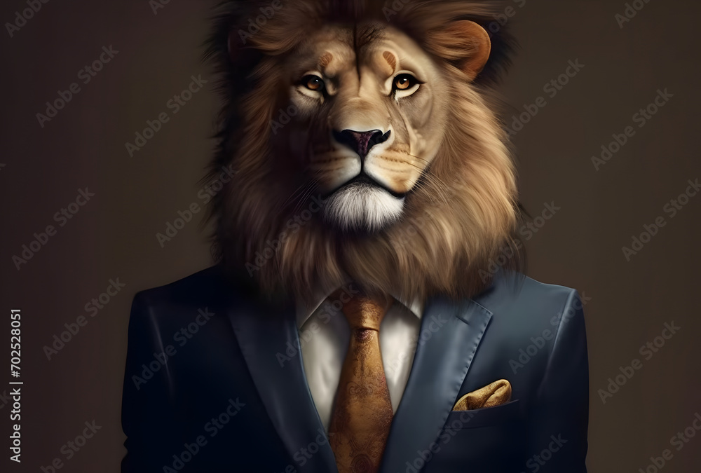 a lion wearing a suit looks cool a lion wearing a suit looks cool