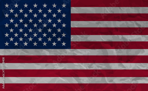 United States flag crumpled. USA grunge