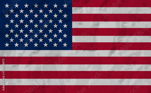 United States flag crumpled. USA grunge